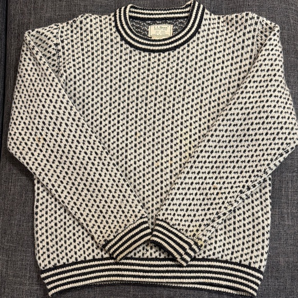 L.L. Bean Other - Vintage LL Bean Norwegian Birdseye Wool Sweater Made in Norway Fisherman Knit